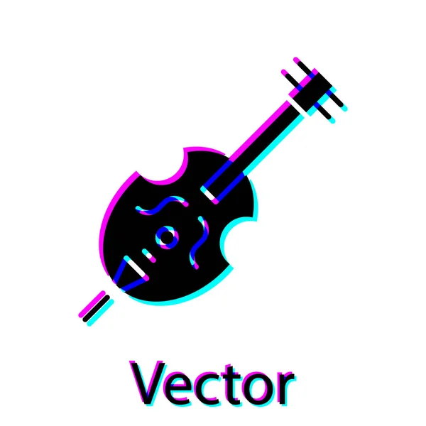 Icono de violín negro aislado sobre fondo blanco. Instrumento musical. Ilustración vectorial — Vector de stock