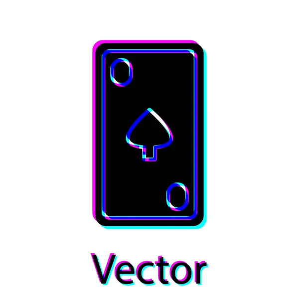Černá hrací karta s kosočtverečný symbolem ikona izolovaná na bílém pozadí. Kasino hraní. Vektorová ilustrace — Stockový vektor