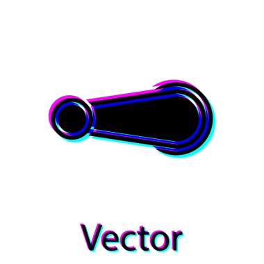 Siyah araba kapı kolu simgesi beyaz arkaplanda izole edilmiş. Vektör İllüstrasyonu