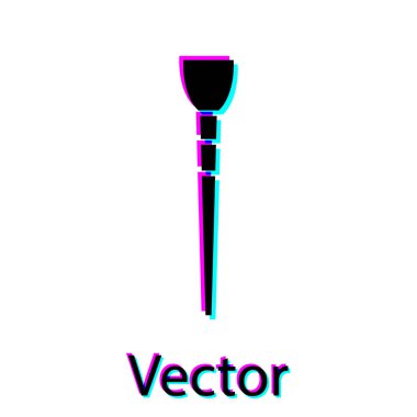 Beyaz arkaplanda siyah makyaj fırçası simgesi izole edildi. Vektör İllüstrasyonu
