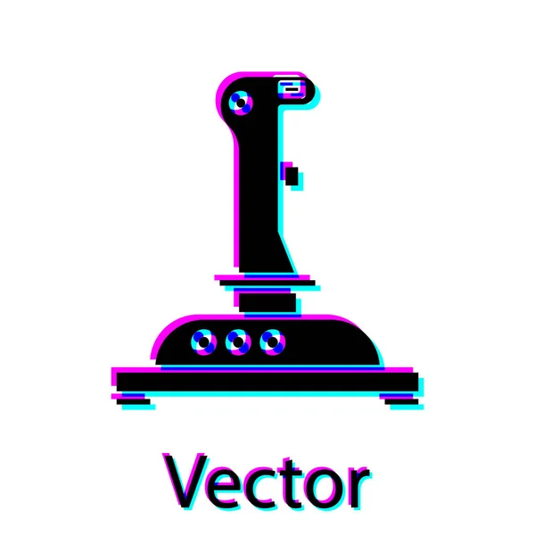 Schwarzer Steuerknüppel für Arcade-Maschinensymbol isoliert auf weißem Hintergrund. Joystick-Gamepad. Vektorillustration — Stockvektor