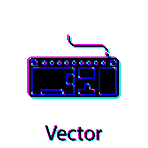 Ícone de teclado do computador preto isolado no fundo branco. Assinatura do componente do PC. Ilustração vetorial — Vetor de Stock