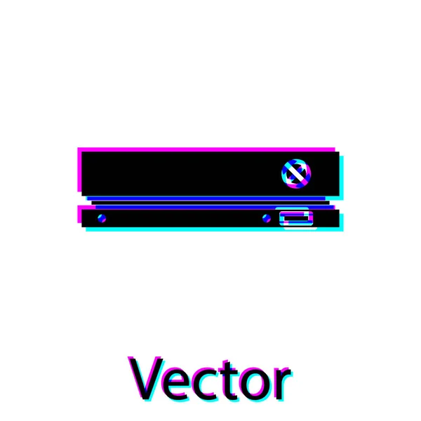 Черное видео игровой консоли значок изолирован на белом фоне. Векторная миграция — стоковый вектор