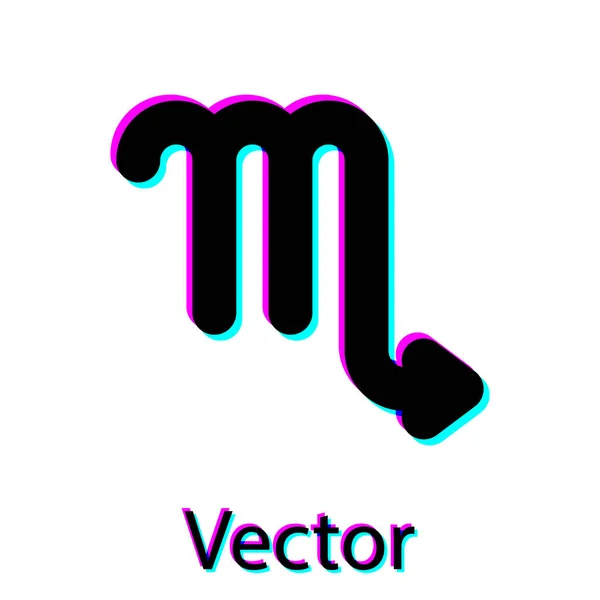 Ícone de signo do zodíaco Escorpião preto isolado no fundo branco. Coleção de horóscopo astrológico. Ilustração vetorial — Vetor de Stock