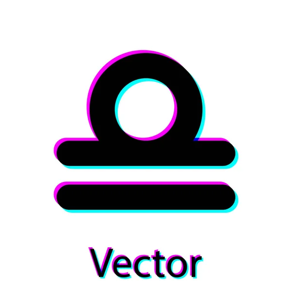 Schwarzes Sternzeichen-Symbol der Waage isoliert auf weißem Hintergrund. astrologische Horoskopsammlung. Vektorillustration — Stockvektor