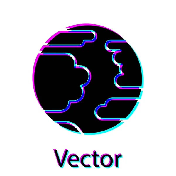 Planeta Negro Icono de Mercurio aislado sobre fondo blanco. Ilustración vectorial — Vector de stock