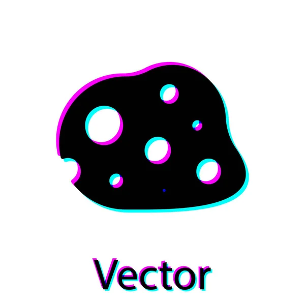 Icono de asteroide negro aislado sobre fondo blanco. Ilustración vectorial — Archivo Imágenes Vectoriales