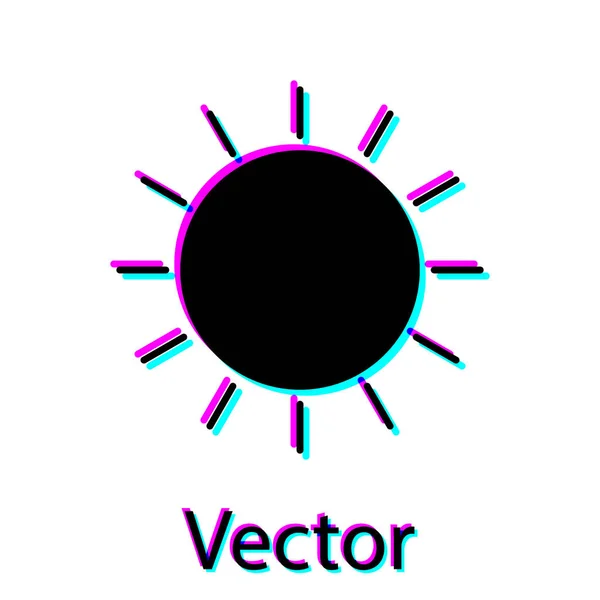 Ícone Black Sun isolado no fundo branco. Ilustração vetorial — Vetor de Stock