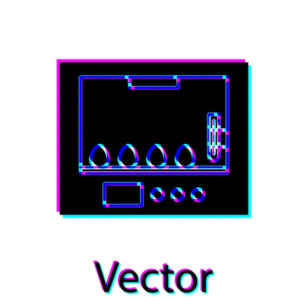 Černý inkubátor pro ikonu vajec izolovaných na bílém pozadí. Vektorová ilustrace — Stockový vektor