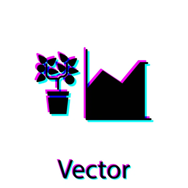 Schwarze Blume Statistiken Symbol isoliert auf weißem Hintergrund. Vektorillustration — Stockvektor