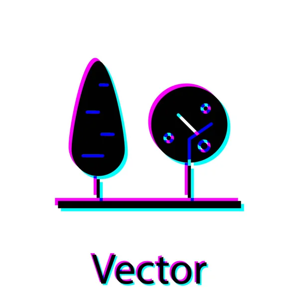 Árvores negras ícone isolado no fundo branco. Símbolo florestal. Ilustração vetorial — Vetor de Stock