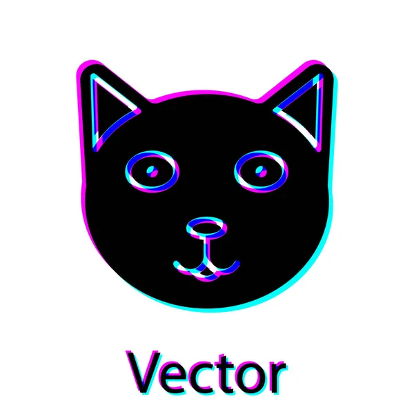 Icono de mascota negra aislado sobre fondo blanco. Ilustración vectorial — Vector de stock