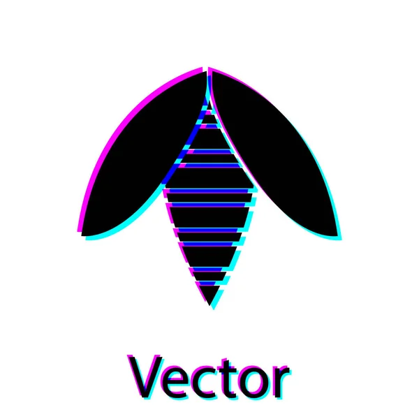 Schwarzes Bienensymbol isoliert auf weißem Hintergrund. süße natürliche Nahrung. Honigbiene oder Apis mit Flügeln Symbol. Fliegendes Insekt. Vektorillustration — Stockvektor