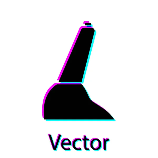 Schwarzes Symbol für die Handbremse auf weißem Hintergrund. Feststellbremse. Vektorillustration — Stockvektor
