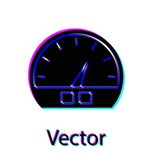 Schwarzes Tacho-Symbol auf weißem Hintergrund. Vektorillustration — Stockvektor