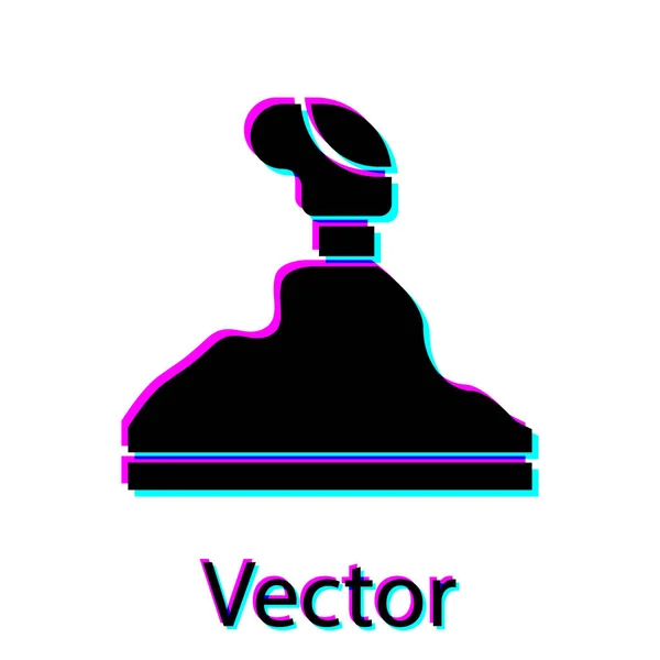 Schwarzes Schaltwerk-Symbol isoliert auf weißem Hintergrund. Sendesymbol. Vektorillustration — Stockvektor