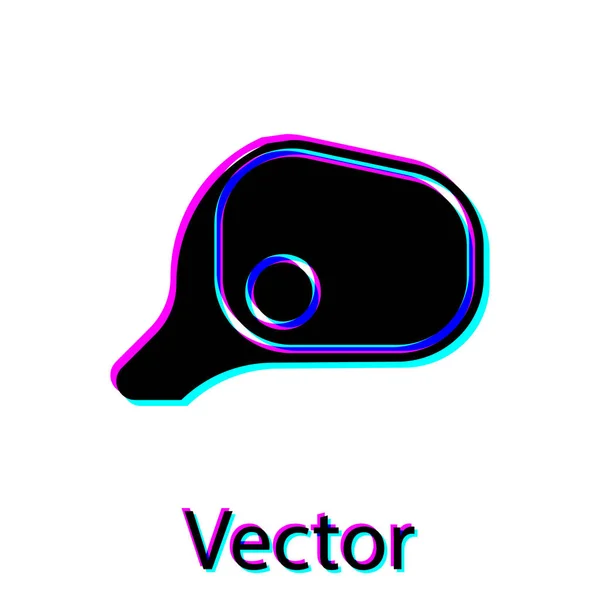 Icono del espejo del coche negro aislado sobre fondo blanco. Ilustración vectorial — Vector de stock