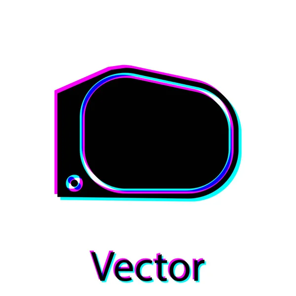 Ícone do espelho do carro preto isolado no fundo branco. Ilustração vetorial — Vetor de Stock