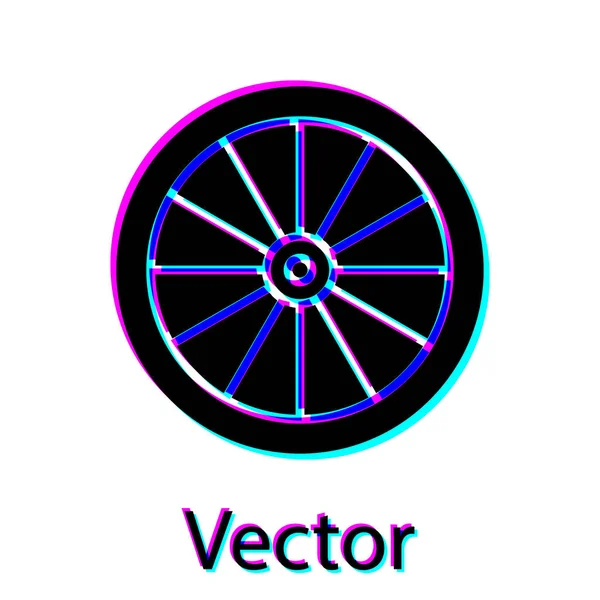 Icono de rueda de coche negro aislado sobre fondo blanco. Ilustración vectorial — Vector de stock