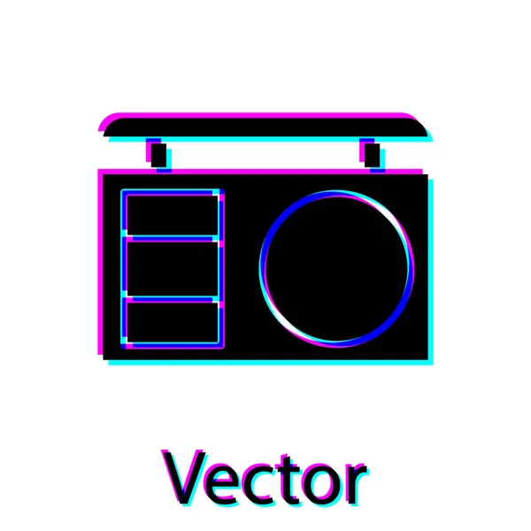 Palette ombre à paupières noire avec icône brosse isolée sur fond blanc. Illustration vectorielle — Image vectorielle