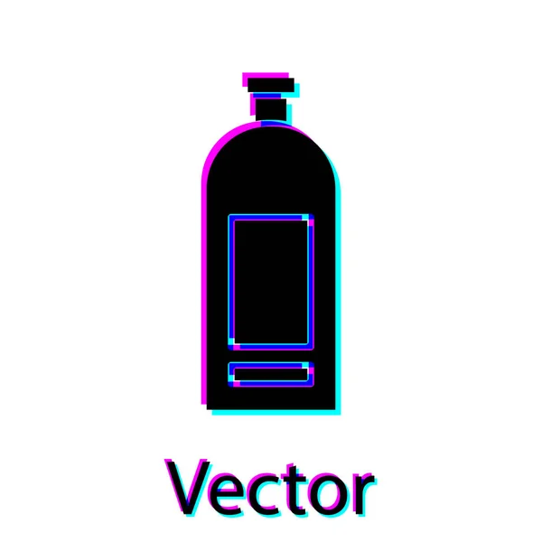 Schwarze Flasche Shampoo Symbol isoliert auf weißem Hintergrund. Vektorillustration — Stockvektor