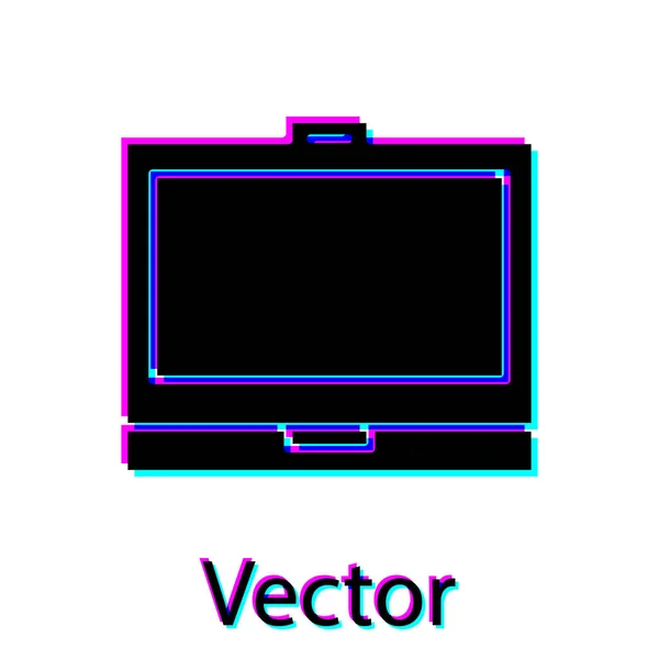 Schwarzer Schminkpuder mit Spiegelsymbol auf weißem Hintergrund. Vektorillustration — Stockvektor