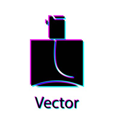 Beyaz arkaplanda siyah parfüm ikonu izole edildi. Vektör İllüstrasyonu