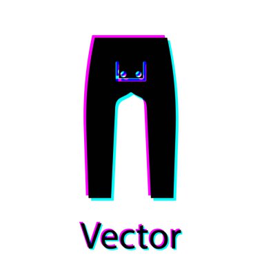 Siyah Pantolon simgesi beyaz arkaplanda izole edildi. Vektör İllüstrasyonu