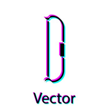 Siyah ortaçağ yay simgesi beyaz arkaplanda izole edilmiş. Ortaçağ silahı. Vektör İllüstrasyonu