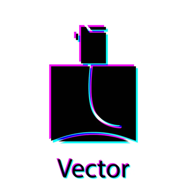 Schwarzes Parfüm-Symbol isoliert auf weißem Hintergrund. Vektorillustration — Stockvektor