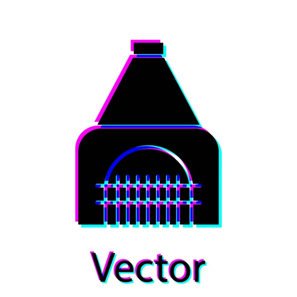 Schwarzer Innenraum Kamin Symbol isoliert auf weißem Hintergrund. Vektorillustration — Stockvektor