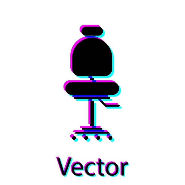 Icono de silla Black Office aislado sobre fondo blanco. Ilustración vectorial — Vector de stock