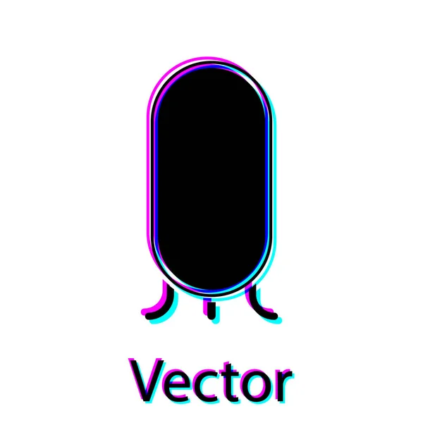 Negro Gran espejo de cuerpo entero para dormitorio, tiendas, detrás del escenario icono aislado sobre fondo blanco. Ilustración vectorial — Vector de stock