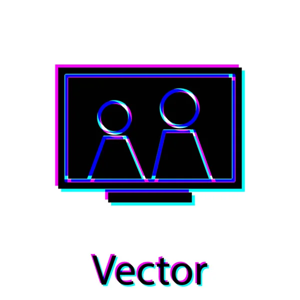 Cuadro negro marco en el icono de la mesa aislado sobre fondo blanco. Ilustración vectorial — Archivo Imágenes Vectoriales
