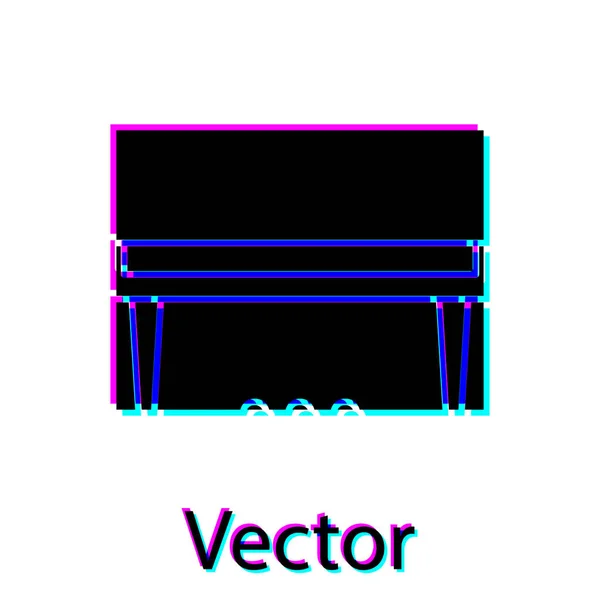 Ícone de piano preto Grand isolado no fundo branco. Instrumento musical. Ilustração vetorial —  Vetores de Stock