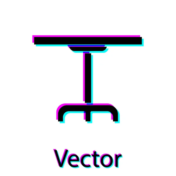 Icône de table ronde noire isolée sur fond blanc. Illustration vectorielle — Image vectorielle