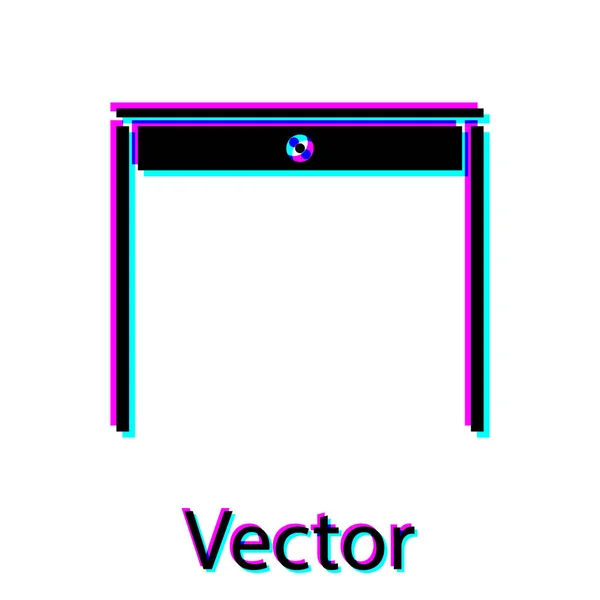 Icona tavolo in legno nero isolato su sfondo bianco. Illustrazione vettoriale — Vettoriale Stock