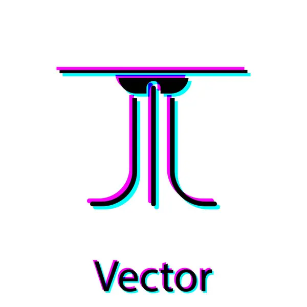 Icono de mesa redonda negra aislado sobre fondo blanco. Ilustración vectorial — Archivo Imágenes Vectoriales