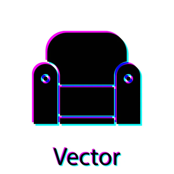 Black Armchair icon isolated on white background. Vector Illustration — 스톡 벡터
