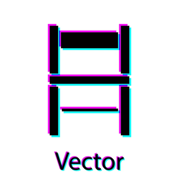 Черный стул значок изолирован на белом фоне. Векторная миграция — стоковый вектор