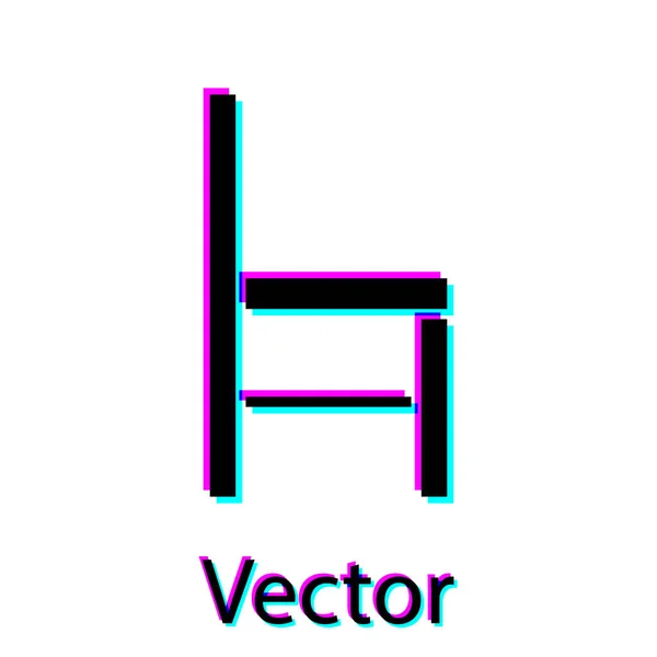 Icono de silla negra aislado sobre fondo blanco. Ilustración vectorial — Archivo Imágenes Vectoriales