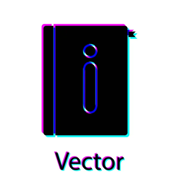 Icono manual de usuario negro aislado sobre fondo blanco. Guía del usuario. Señal de instrucciones. Leer antes de usar. Ilustración vectorial — Vector de stock