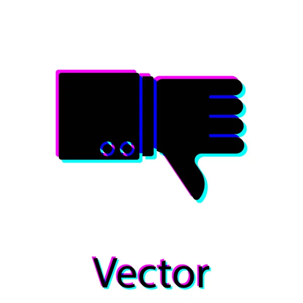 Icono Black Dislike aislado sobre fondo blanco. Ilustración vectorial — Vector de stock