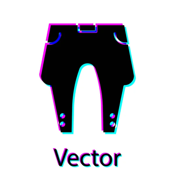 Black Pants ícone isolado no fundo branco. Ilustração vetorial — Vetor de Stock