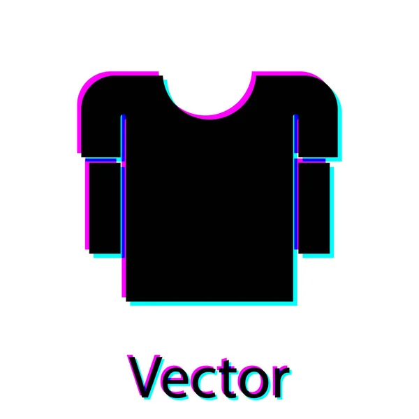 Černá ikona košile s dlouhým rukávem izolované na bílém pozadí. Vektorová ilustrace — Stockový vektor