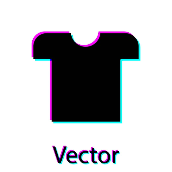Svart T-shirt ikon isolerad på vit bakgrund. Vektor Illustration — Stock vektor