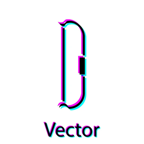 Schwarzes mittelalterliches Bogensymbol isoliert auf weißem Hintergrund. Mittelalterliche Waffe. Vektorillustration — Stockvektor