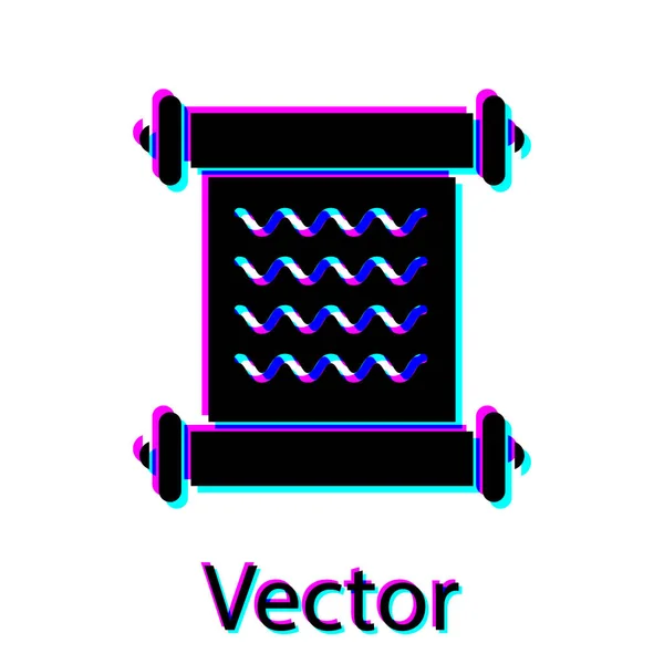 Decreto Negro, papel, pergamino, icono de desplazamiento aislado sobre fondo blanco. Ilustración vectorial — Vector de stock