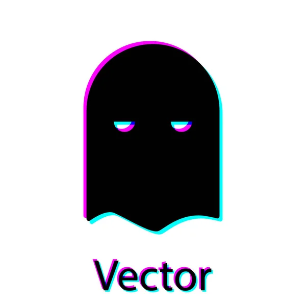 Icono de máscara de verdugo negro aislado sobre fondo blanco. Ahorcado, torturador, albacea, atormentador, carnicero, ícono del verdugo. Ilustración vectorial — Vector de stock