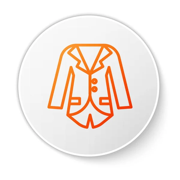 Оранжевая линия Блейзер или пиджак иконка изолирована на белом фоне. Кнопка белого круга. Векторная миграция — стоковый вектор
